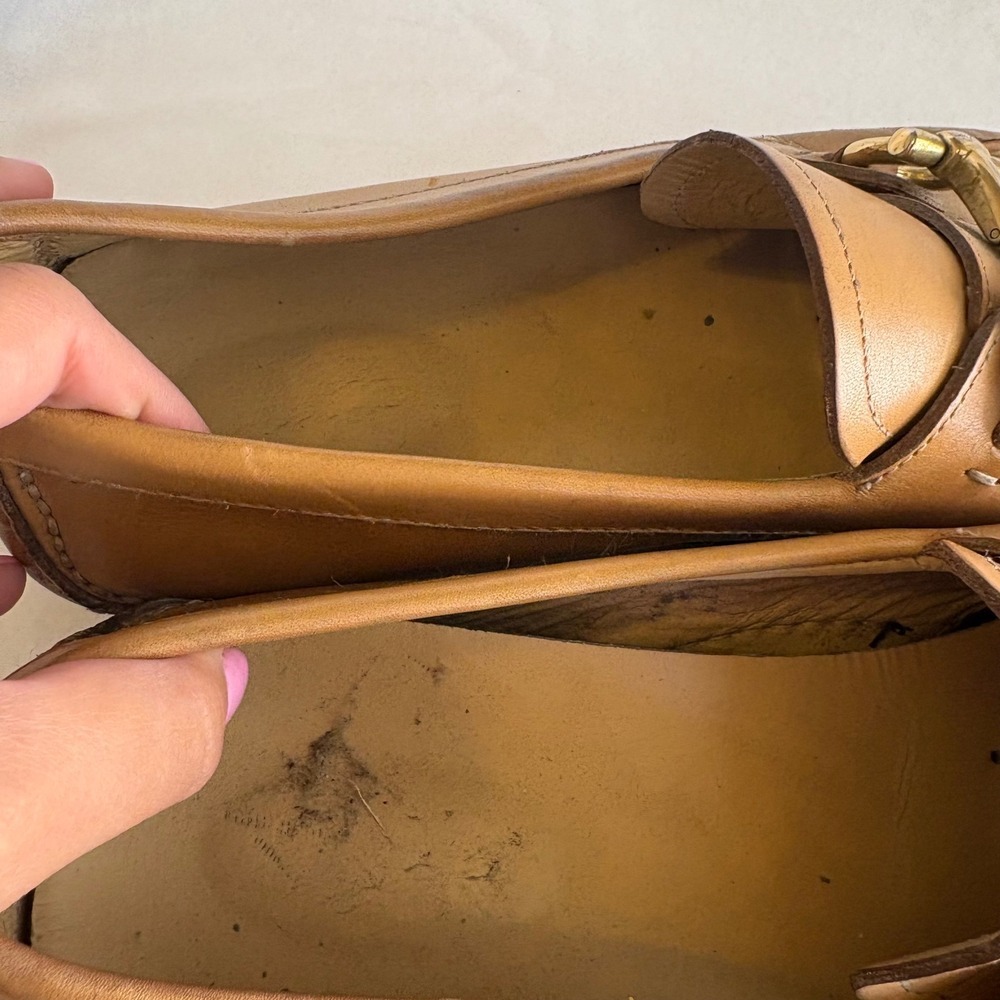 Salvatore Ferragamo Mens Gancini Bit Loafers Tan Leather Driving Shoes 9.5 EE - Picture 7 of 8